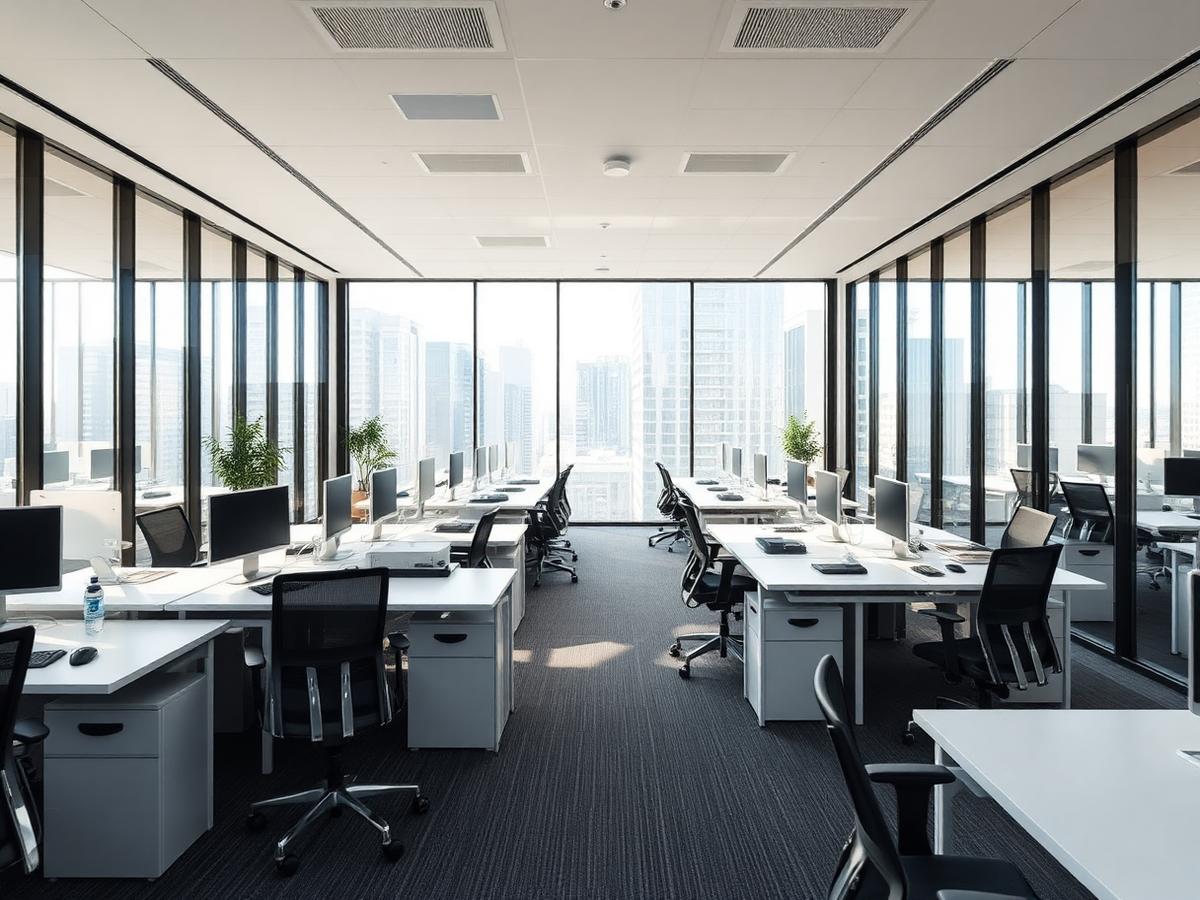 A clean, modern open-plan office